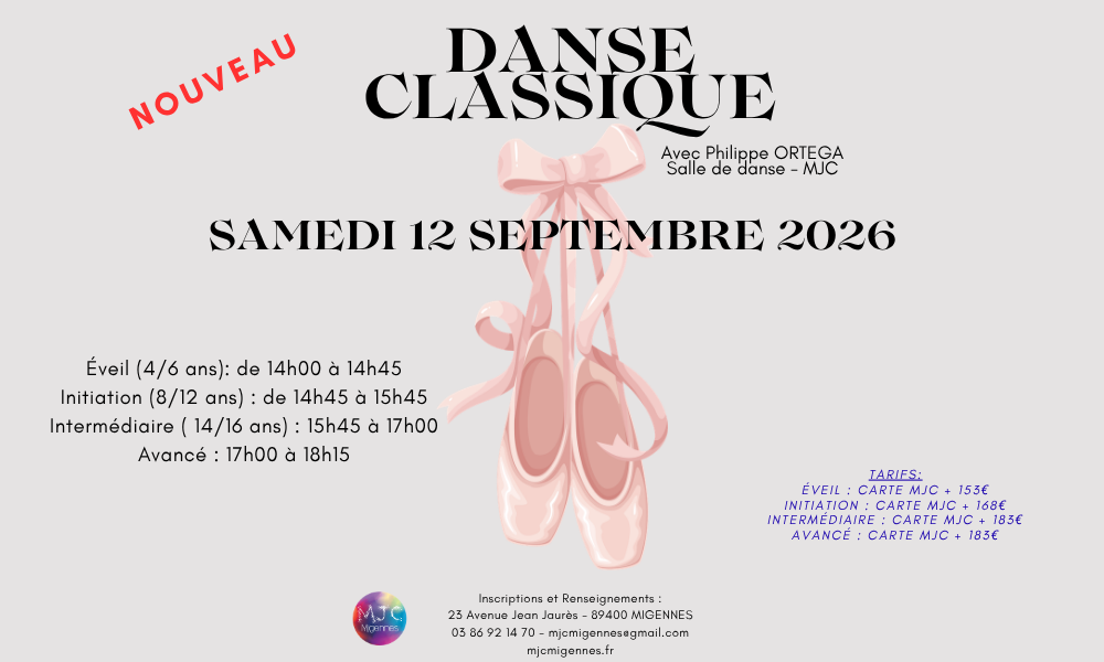 DANSE CLASSIQUE : REPORT DE RENTRÉE