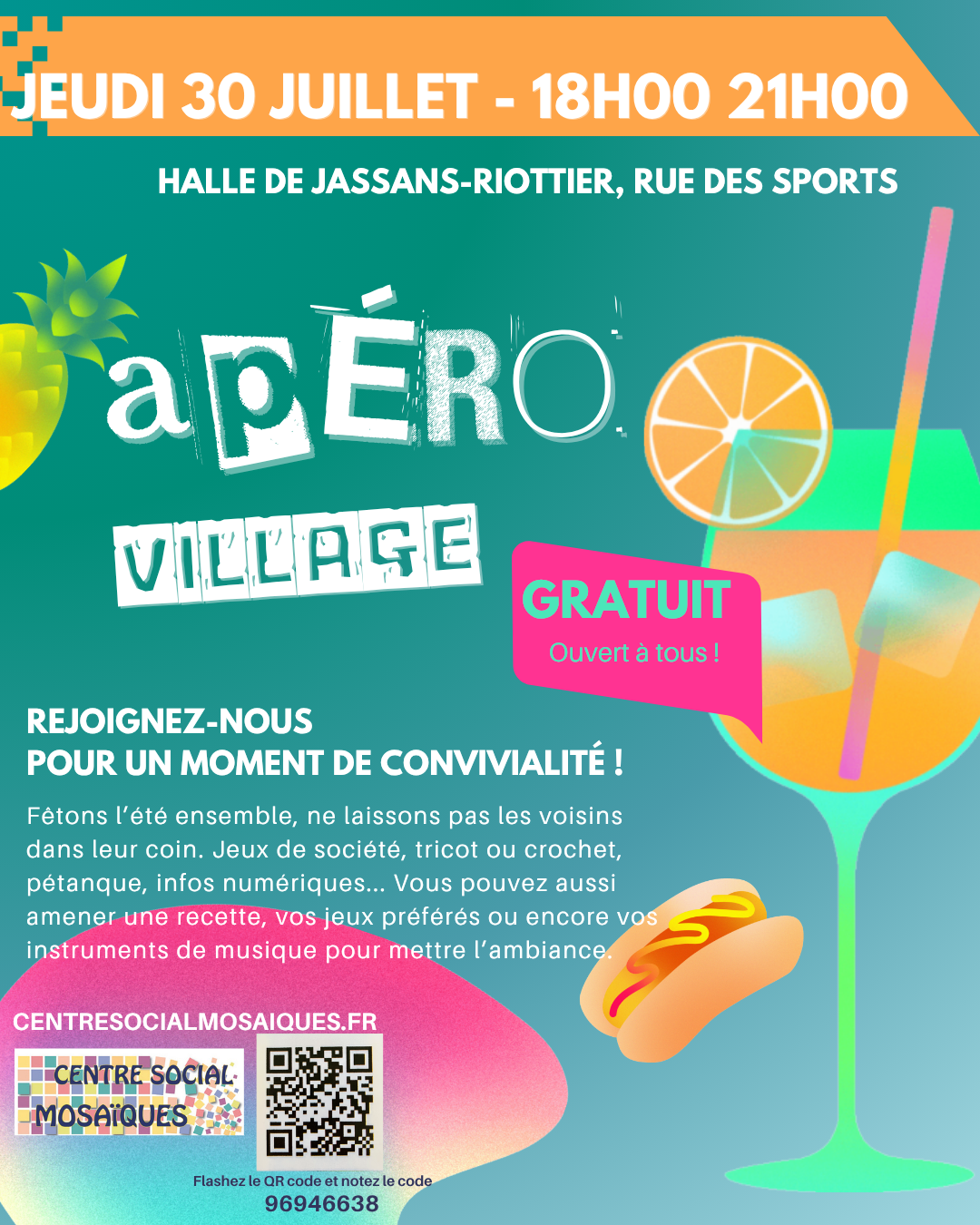 Apéro'Village pour une soirée conviviale gratuite et ouverte à tous !