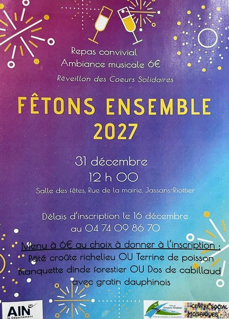 Réveillon solidaire 
(repas 6€)