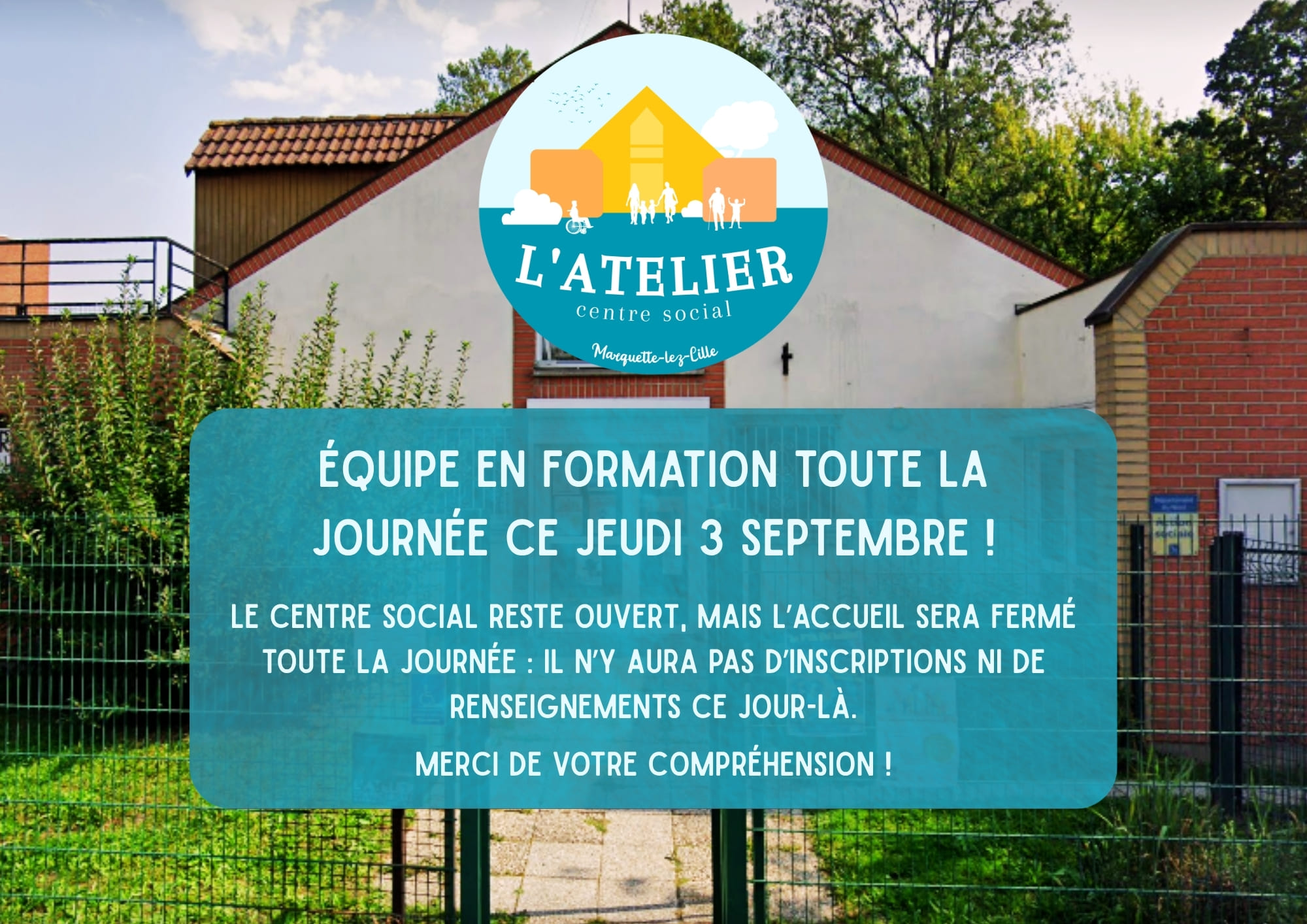 ⚠️ ÉQUIPE EN FORMATION TOUTE LA JOURNÉE CE JEUDI 3 SEPTEMBRE !
