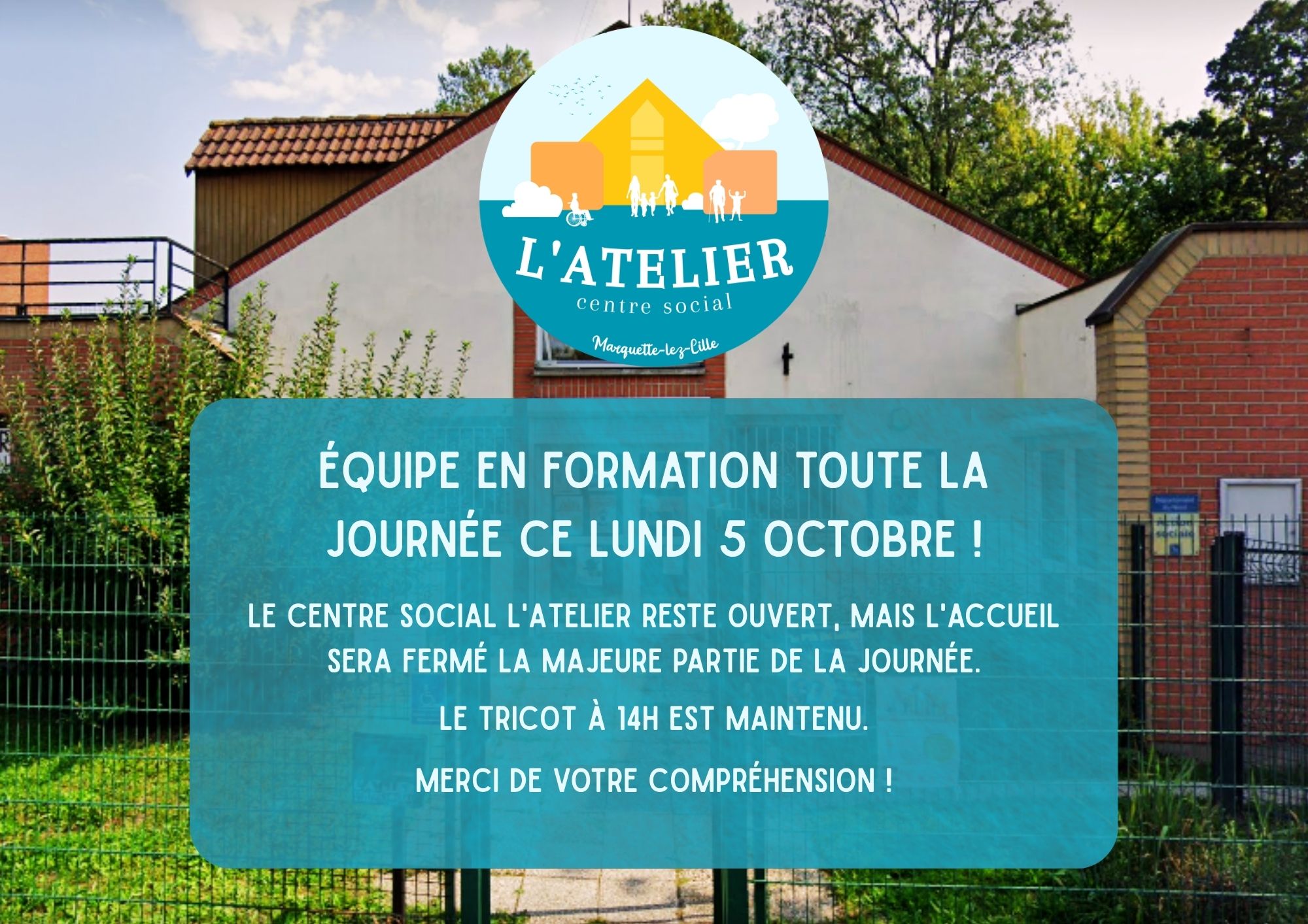 ⚠️ ÉQUIPE EN FORMATION TOUTE LA JOURNÉE CE LUNDI 5 OCTOBRE !